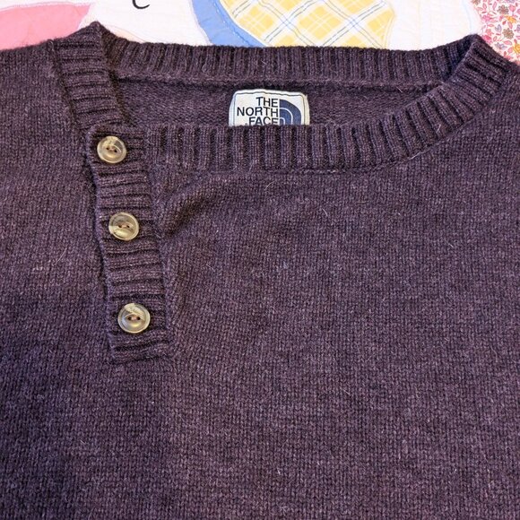 North Face Womens Burgundy Purple Wool Blend Sweater Large - Picture 10 of 12